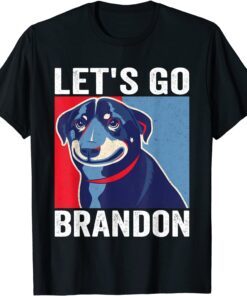 Vintage Smiling Dog Let's Go Brandon Meme Tee Shirt