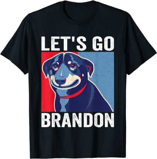 Vintage Smiling Dog Let's Go Brandon Meme Tee Shirt