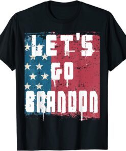 Vintage US Flag Let's Go Brandon Conservative Anti Liberal Tee Shirt