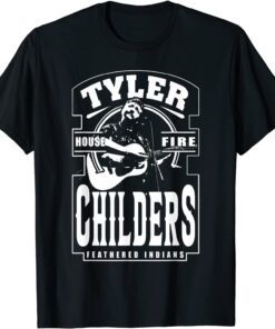 White and Black Tyler Childers Classic Feathered Indians Tee Shirt