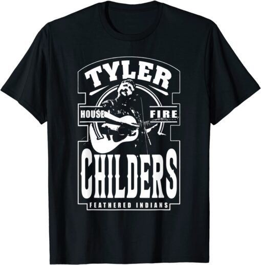 White and Black Tyler Childers Classic Feathered Indians Tee Shirt