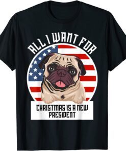 All I Want For Christmas Is A New President American Flag Tee Shirt