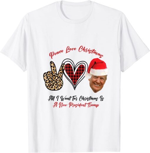 All I Want For Christmas Is A New President TRUMP Santa Hat T-Shirt