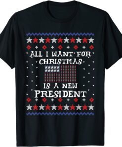 All I want For Christmas Is A New President Anti Biden Tee Shirt