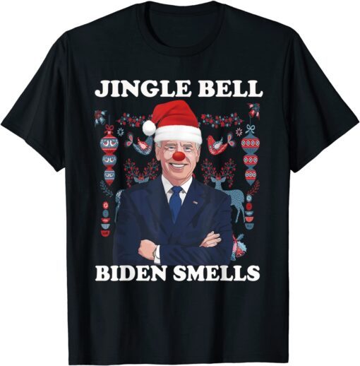 Anti Biden Jingle Bells Biden Smells Ugly Christmas Sweater Tee Shirt