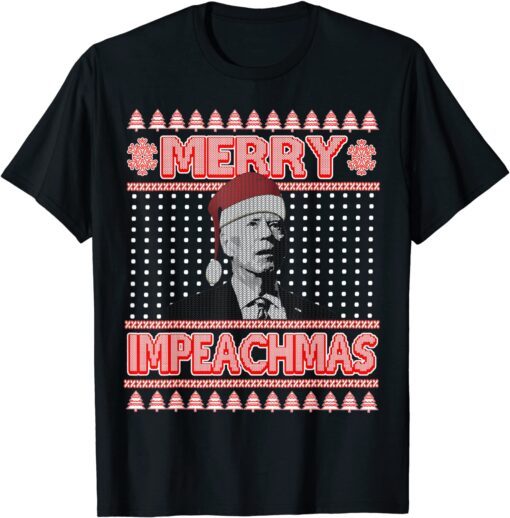 Anti Biden Ugly Christmas Sweater Merry Impeachmas Tee Shirt