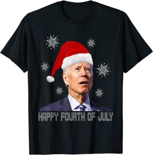 Anti Joe Biden Happy 4th of July Merry Christmas Gift Shirt