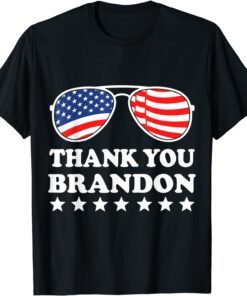 Aviator Sunglasses Vintage American Flag Thank You Brandon Tee Shirt