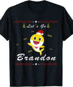 Baby Shark Let's Go Brandon Christmas Tee Shirt