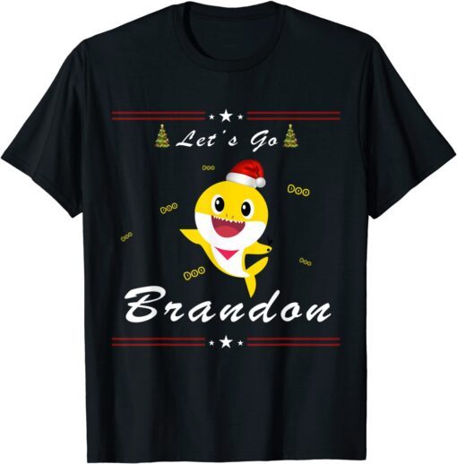 Baby Shark Let's Go Brandon Christmas Tee Shirt