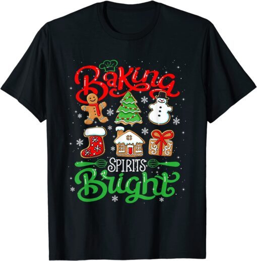 Baking Spirit Bright Donut Christmas Tree Xmas Cookie Tee Shirt