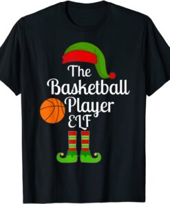 Basketball Player Elf Matching Family Christmas Pajama Tee Shirt