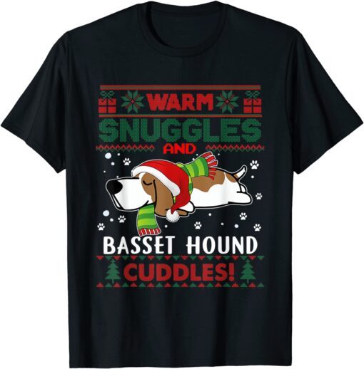 Basset Hound Christmas Pajama Ugly Christmas Sweater Tee Shirt