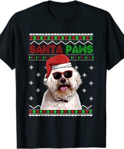 Bichons Frise Dog Santa Paws Christmas Tee Shirt