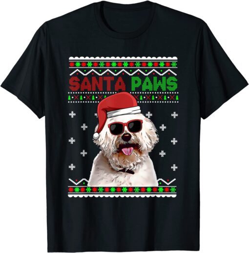 Bichons Frise Dog Santa Paws Christmas Tee Shirt