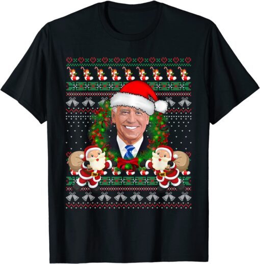 Biden 2021 Ugly Christmas Sweater Joe Biden Santa Tee Shirt