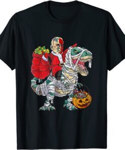 Biden Riding Dinosaur T rex Christmas Tee Shirt