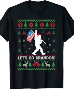 Bigfoot Let’s Go Branson Brandon Christmas Ugly Sweater Tee Shirt