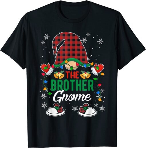 Brother Gnome Buffalo Plaid Matching Family Christmas Tee Shirt