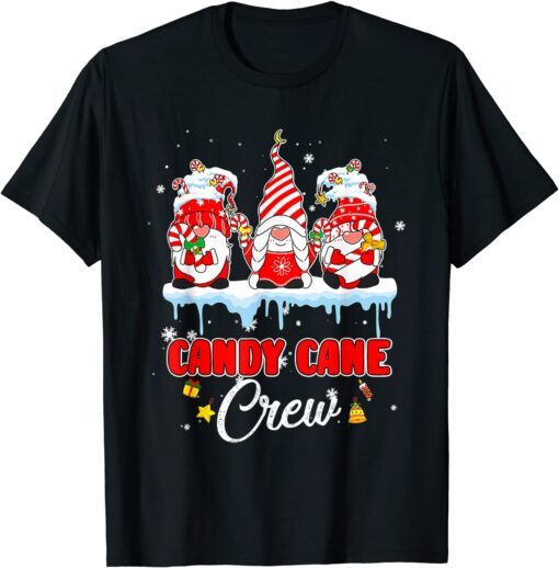 Candy Cane Crew Gnome Christmas Merry Xmas Tee Shirt