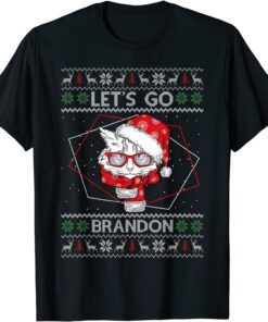 Cat Let's Go Brandon Ugly 2021 Christmas Tee Shirt