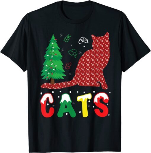 Cats Christmas Pajama Family Xmas T-Shirt