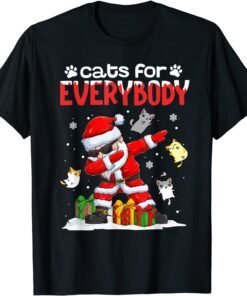 Cats For Everybody Christmas Dabbing Santa Cat Lover Tee Shirt