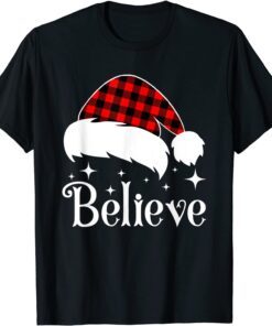 Christmas Believe Red Buffalo Plaid Merry Christmas 2022 Tee Shirt