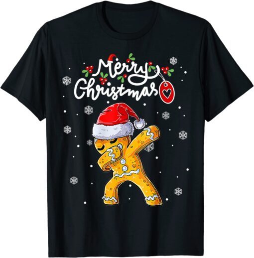 Christmas Dabbing Gingerbread Santa Hat Xmas Cookie Bakers Tee ShirtChristmas Dabbing Gingerbread Santa Hat Xmas Cookie Bakers Tee Shirt