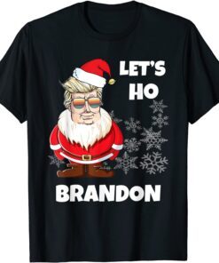 Christmas Let's Go Brandon Anti Liberal Santa Claus Xmas Tee Shirt