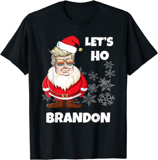 Christmas Let's Go Brandon Anti Liberal Santa Claus Xmas Tee Shirt