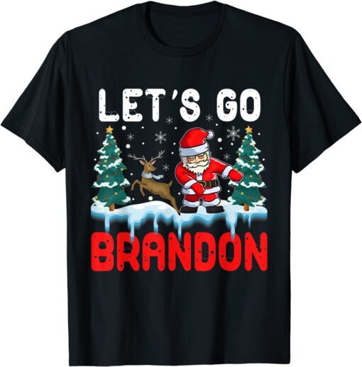 Christmas Let's Go Brandon Dabbing Santa Chistmas 2021 Tee Shirt