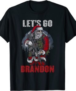 Christmas Let's Go Brandon Santa Claus Gun Xmas Tee ShirtChristmas Let's Go Brandon Santa Claus Gun Xmas Tee Shirt