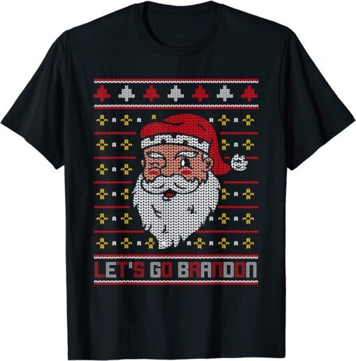 Christmas Let's Go Brandon Santa Claus Ugly Tee Shirt