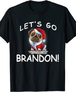 Christmas Let's Go Brandon Santa Claus Xmas Dog Tee Shirt