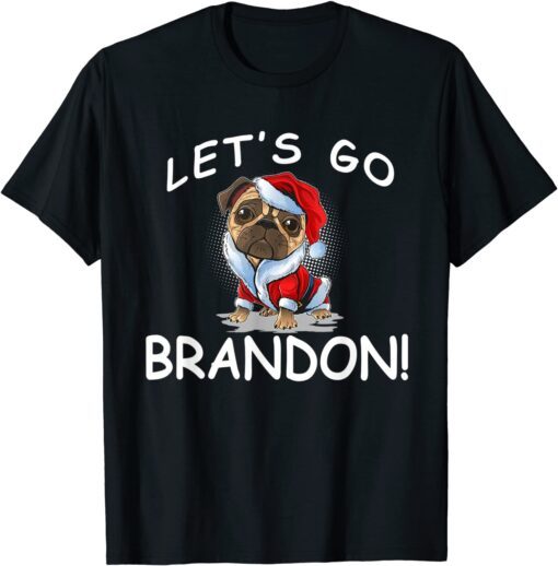 Christmas Let's Go Brandon Santa Claus Xmas Dog Tee Shirt