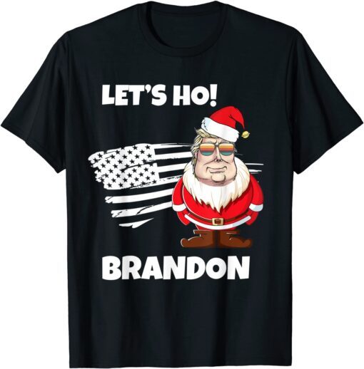 Christmas Let's Go Brandon Santa Claus Christmas Let's Go Brandon Santa Claus Xmas Usa Flag Tee ShirtXmas Usa Flag Tee Shirt