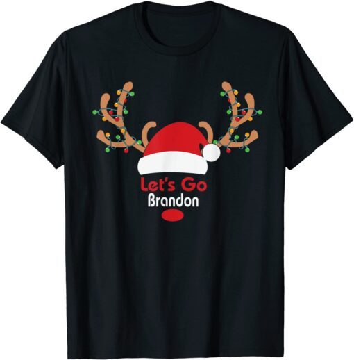 Christmas Let's Go Brandon Santa Hat T-Shirt