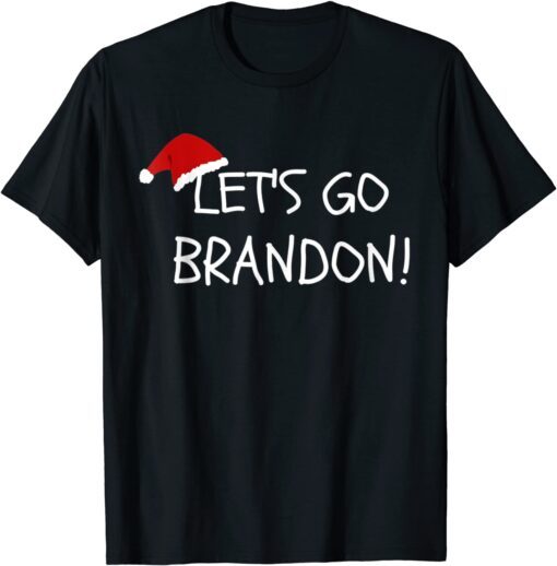 Christmas Let's Go Brandon Santa Hat Xmas T-Shirt