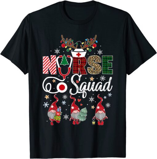 Christmas Nurse Crew Squad Xmas Nursing Pajamas Tee Shirt