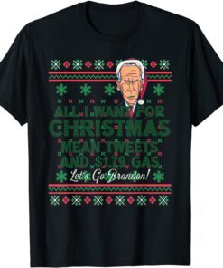 Christmas Trump Mean Tweet Cheap Gas Conservative Anti Biden Tee Shirt