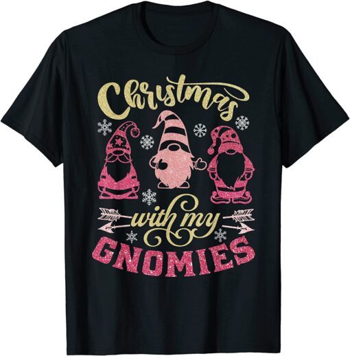 Christmas With My Gnomies Cute Christmas Gnome Tee Shirt