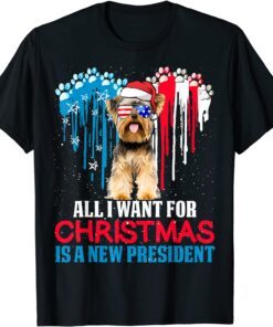 Christmas Yorkshire Terrier US Flag Sunglasses New President Tee Shirt