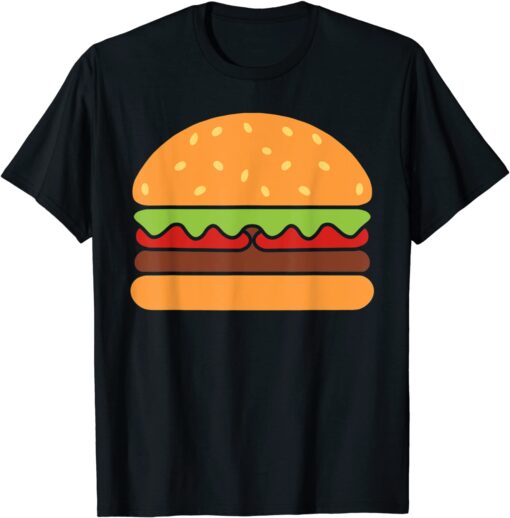 Cool Hamburger Art Minimalist Burger Cheeseburger Tee Shirt