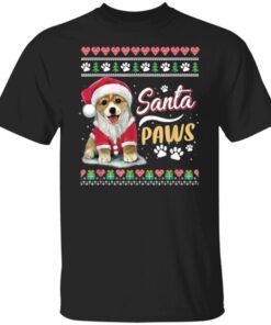 Corgi dog Santa Paws Christmas Tee shirt