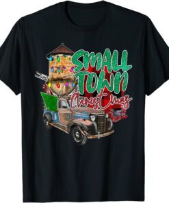 Country Farmer Life Small Town Christmas Red Vintage Truck T-Shirt