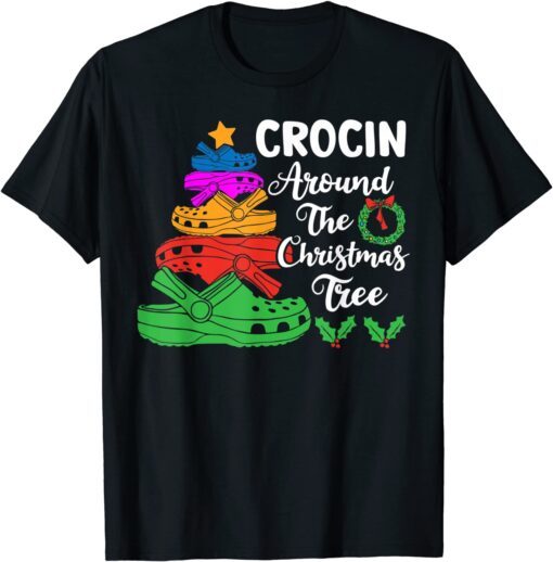 Crocin Around The Christmas Tree Lights Xmas Pajama Tee Shirt