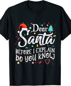 Dear Santa Before I Explain How Much Do You Know Tee Shirt