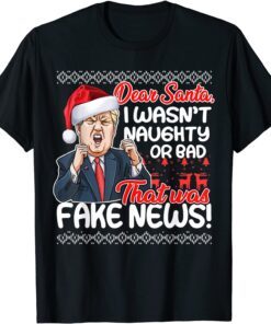 Donald Trump Santa Trumpmas Fake News Ugly Christmas Pajama Tee Shirt