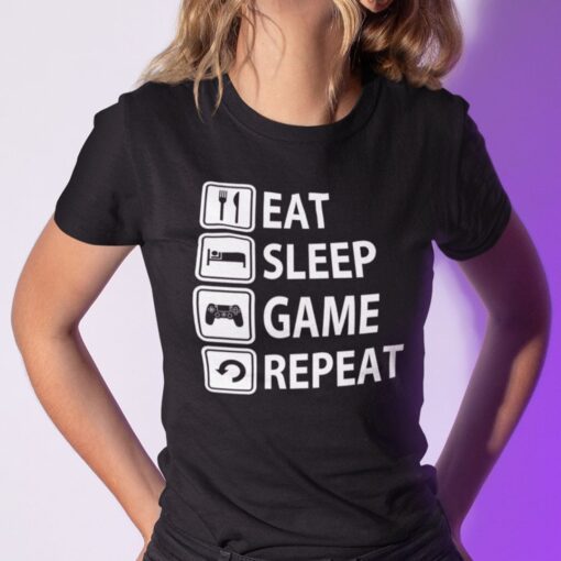 Eat Sleep Game Repeat Tee Shirt